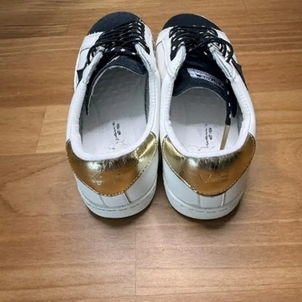 Vintage Havana Bianca Black White Star Leather Sneakers Women's Size 6